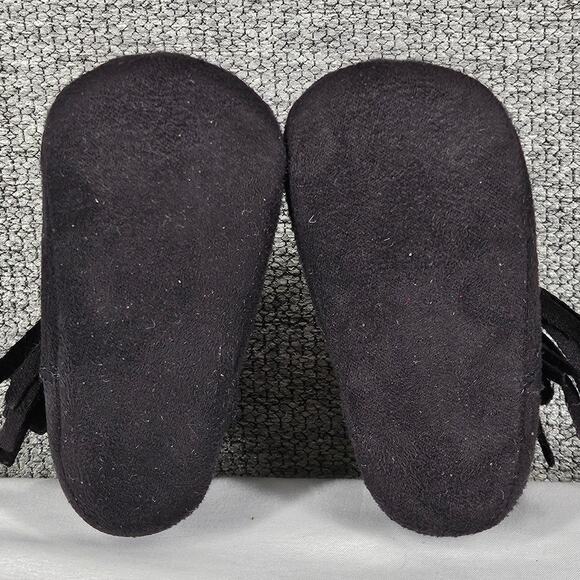 RISING STAR BABY GRAY HIGHTOP BOOTS WITH FRING ON SIDES - SIZE 3-6 MONTHS - Picture 5 of 8